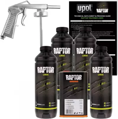 U-POL Raptor Black Urethane Spray-On Truck Bed Liner 4 Quarts W/Gun  • $199.44