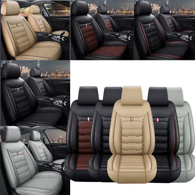 For Ford Full Set Car 5 Seat Covers Deluxe PU Leather Front & Rear Protector Pad • $55.96