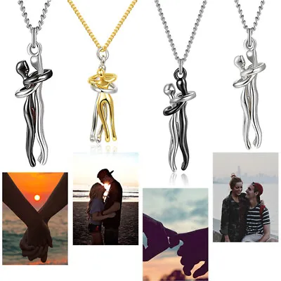 $11.39 • Buy Love Style Hug Necklace Adjustable  Chain With Pendant For Men Women Couple Gift