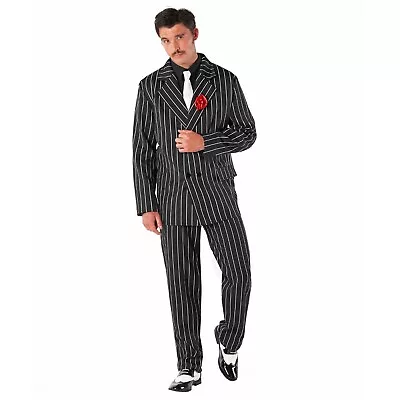 Mens 1920s Gangster Suit Fancy Dress Costume 20s Pinstripe Mafia Boss Outfit • £34.99