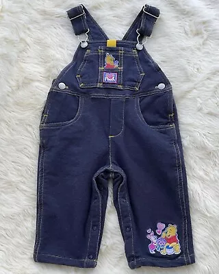 Winnie The Pooh Piglet Embroidered Knit Overalls Disney Baby Size 12 Months • $30