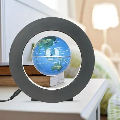 O Shape Magnetic Levitation Globe LED Light Anti Gravity Floating World Map Lamp • £24.99