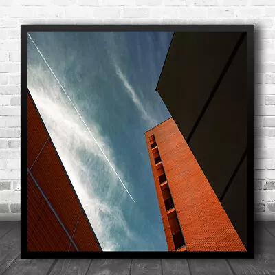£29.59 • Buy Architecture Sky Airplane Buildings Minimal Brick Bricks Square Wall Art Print