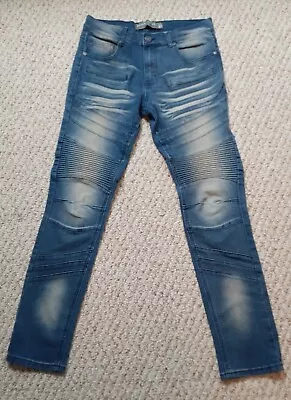 Denim & Rivets Acid Wash Textured Stretch Denim Skinny Leg Jeans Men's 32x31 • $13.75