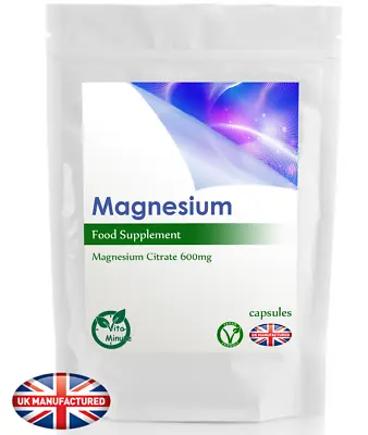 £13.79 • Buy Magnesium Citrate 600mg (30/60/90/120/180 Capsules) Restless Legs Syndrome, UK