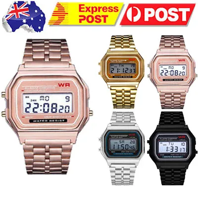 Classic Digital Watch Retro Vintage Stainless Steel Digital Unisex Watch • $10.40