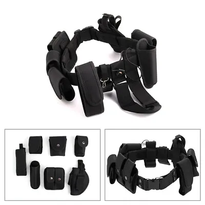 £17.27 • Buy Police Guard Tactical Belt Buckles With 9 Pouches Utility Kit Security Black UK