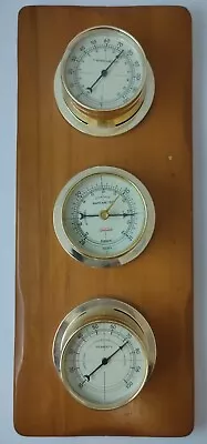 Vintage Sunbeam Weather Station-Barometer Thermometer Humidity 16” With Key • $25.30