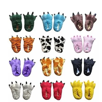 $16.91 • Buy Unisex Cosplay Slippers Kids Adults Kigurumi Pajama Giraffe Cow Tiger Paw Shoes