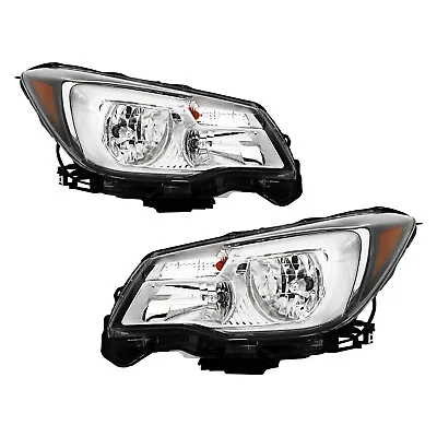 Pair Headlights For 2017 2018 Subaru Forester Halogen HeadLamps W/LED DRL • $141.51