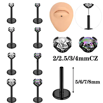 8Pcs/Lot Surgical Steel Labret Studs CZ Stud Earring Lip Monroe Piercing 18g/20g • $10.75