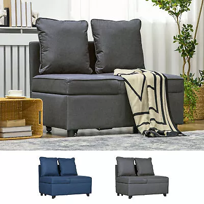 Folding Sofa Bed Sleeper Chair Bed With Adjustable Backrest Pillows • £186.99