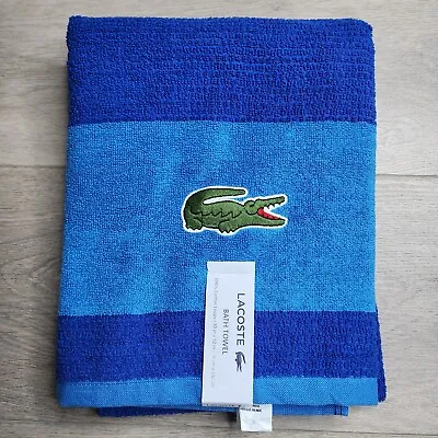 Lacoste 100% Cotton-Blue- Bath Towel 30x52. NWT • £22.01