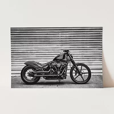 Harley Davidson Black And White Motorcycle Retro Vintage Wall Art Poster Print • $29