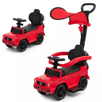 3-In-1 Ride On Push Car Mercedes Benz G350 Stroller Sliding Car W/Sun Canopy Red • $88.97