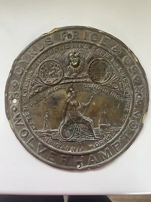 £15 • Buy Victorian Brass Relief Plaque Cyrus Price & Co- Safe Manufacturers