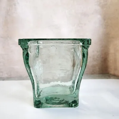 $45 • Buy Vintage 5  Green Recycled Heavy Glass Apothecary Trinket Candy Jar