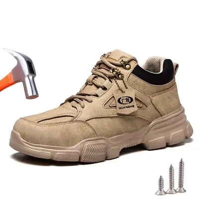 Work Safety Shoes Men Lightweight Boots Industrial Protective Steel Toe Leather • $69.76