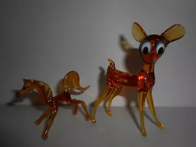 £12 • Buy Murano Art Glass Bambi & Horse Miniature Figurines 