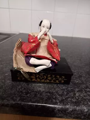 Vintage Japanese Hina Porcelain Doll With Wooden Stand • £19.99