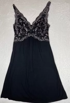 SOMA Lace Bodice Black Chemise Dress Size Small • $22.50