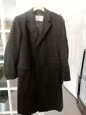 Aquascutum Pure Lambswool Mens Coat 40R. Vintage Grey Long Overcoat Wool London  • £29.99