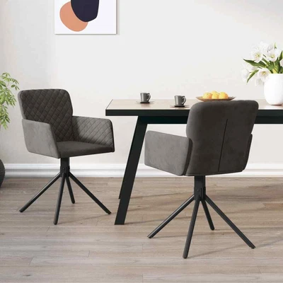 $217.99 • Buy Swivel Dining Chairs 2 Pcs Dark Grey Velvet VidaXL