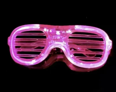 £4.25 • Buy 2/1x Pink LED Shutter Shades Night Party Flashing Glasses Rave UV LMFAO Light Up