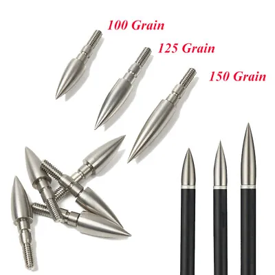 6/12x Archery 100/125/150Grain Broadheads Arrow Screw-in Field Point Tips Target • $23.77