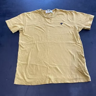 £39.99 • Buy Comme Des Garçons Play T Shirt Size Large L. Mustard/yellow. Pit-pit 20“ VGC