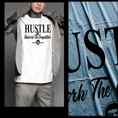 Gangster T-shirt Hustle Outwork Urban Hip Hop Hustle Mafia Mob Thug White Tee  • $19.99