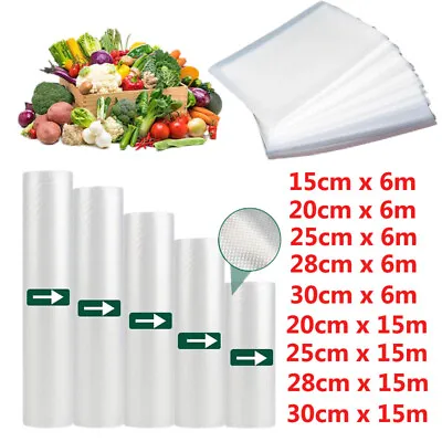 Vacuum Sealer Bags Rolls Food Storage Bags Saver For Heat Seal Machine 100-400x • $9.89