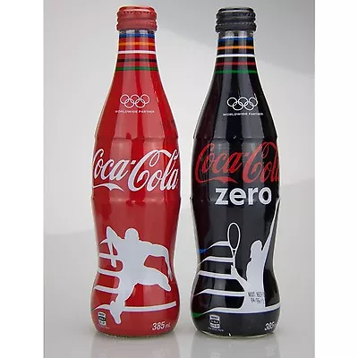 Coca Cola Coke Zero 385ml Vinyl Wrap Rio Olympic 2 Bottle Set SEALED CALTEX • $34.95