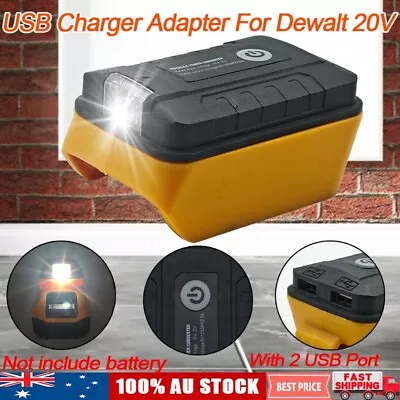 Dual USB Charging Battery Adapter Power Charger Portable For Dewalt 18V Battery • $22.99