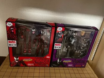 MEDICOM TOY MAFEX No.088 Venom & No.118 Carnage Comic Versions Spider-Man Figure • $187.68