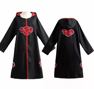 Anime Naruto Akatsuki Uchiha  Itachi Cosplay Hoodies Costume Robe Cloak Uniform • $25.95