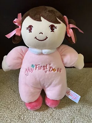 My First Baby Doll Brunette Brown Hair  Brown Eyes Super Soft Cloth Plush Linzy • $16