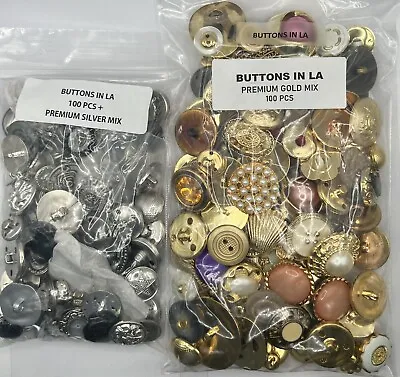 Premium MIXED LOT All Kinds Of GOLD & SILVER Unique Decorative Buttons All Sizes • $29