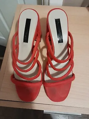 **MISS SELFRIDGE** Red Suede Shoes Size 6 • £5