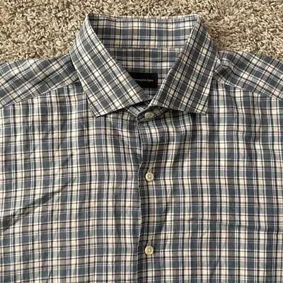 Ermenegildo Zegna Button Front Shirt Mens 2XL *estimate* Plaid Multicolor LS • $28