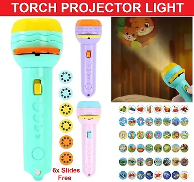 Kids Torch Projector Lights Projection Flashlight Torch Kids Educational Toys • $13.49