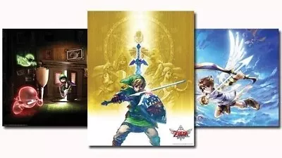 NEW Club Nintendo 2012 Limited Edition 3 Poster Kid Icarus Legend Of Zelda Luigi • $59.99