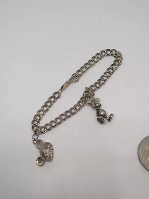 Vintage Sterling Silver 925 Disney Charm Bracelet 7  • $29.99