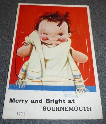 £0.99 • Buy Vintage Postcard Mailing Novelty Bournemouth Mabel Lucie Attwell Posted 1937
