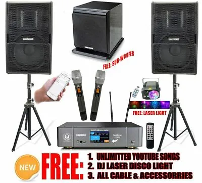 Complete Karaoke System 3000W Via Unlimited Youtube Songs By Iphone & Android PC • $2799