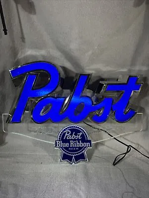 Pabst Blue Ribbon Beer Sign Cobalt Edge Light Cold Beer Logo • $329.95