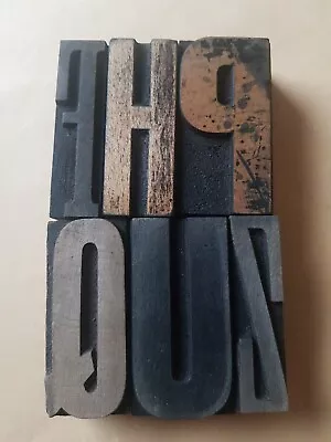 £4.50 • Buy WOODEN LETTERPRESS PRINTING BLOCKS  67mm High. Choose Your Letter. F H P Q U Z
