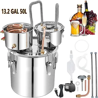 13.2 Gal 3 Pot Alcohol Distiller Moonshine Still S/S Distillery Kit Copper Tube  • $136.50