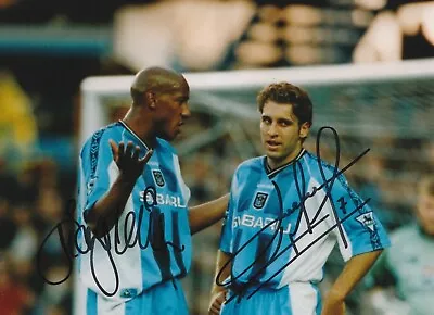 Darren Huckerby And Dion Dublin Signed 8x6 Inch Coventry City Football Photo • £16