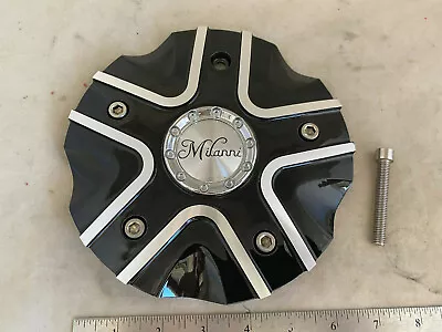 MILANNI 458 Wheel Rim Gloss Black Machined Face Hub Cover Center Cap C458GBMF • $35